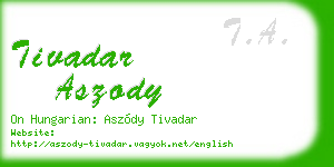tivadar aszody business card