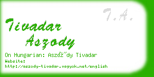tivadar aszody business card